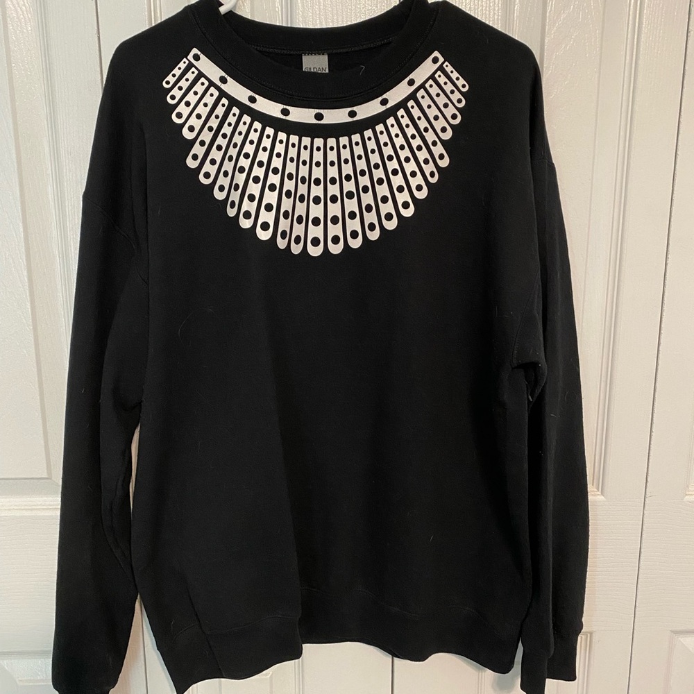RBG Ruth Bader Ginsburg Collar Crew Neck Sweatshirt